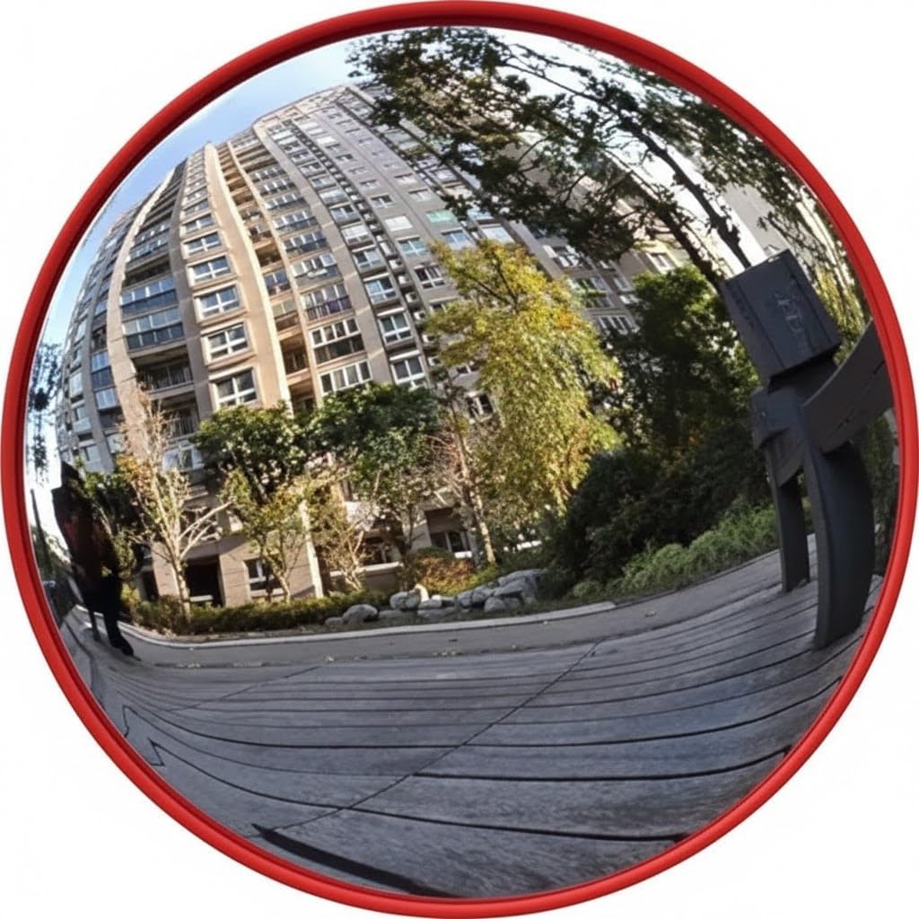 Ryme Feng Shui Convex/Pakwa Mirror – Round Safety Wall Mirror for Removal of Negative Energy, Home, Office, and Vehicle Décor (6 Inch)-image-42