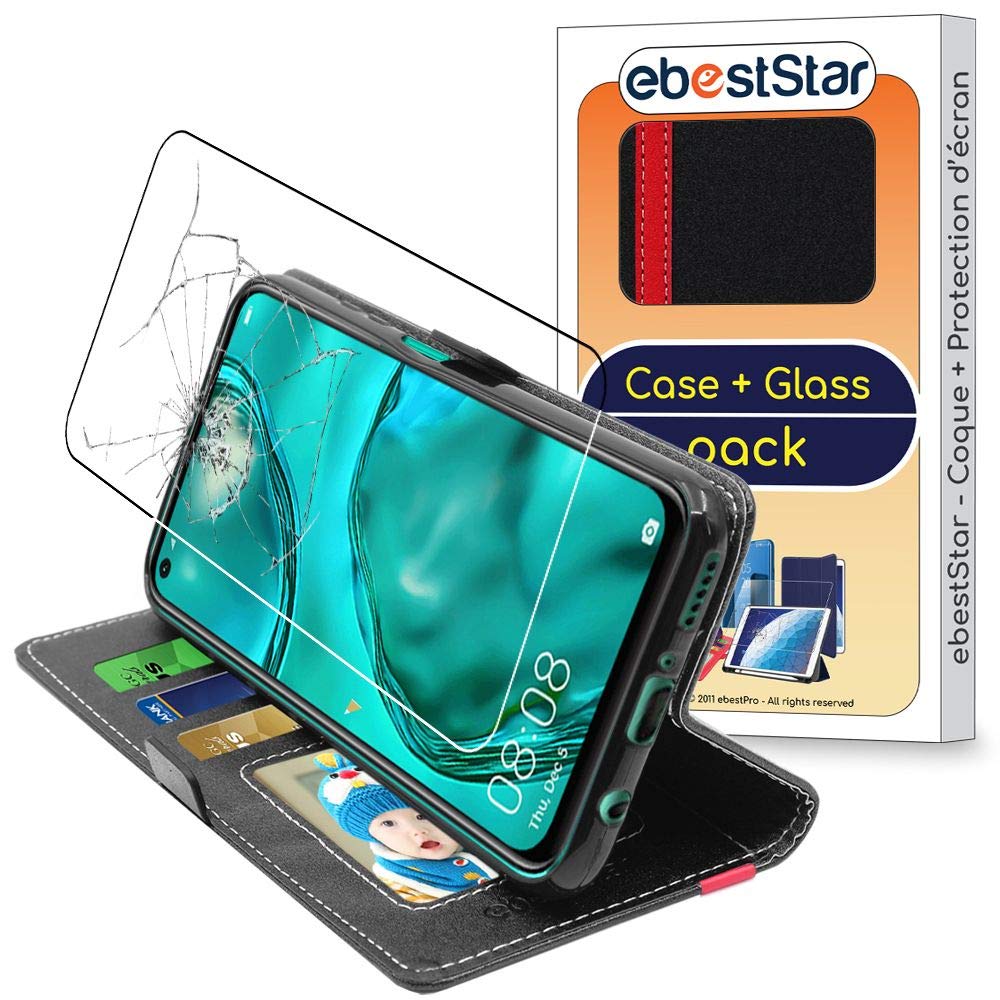 EbestStar Cover Per Oppo Find X2 Lite: Custodia Libro Portafoglio In Pelle PU Con Slot Porta Carte + Vetro Temperato Incluso (Nero/Rosso) - 5