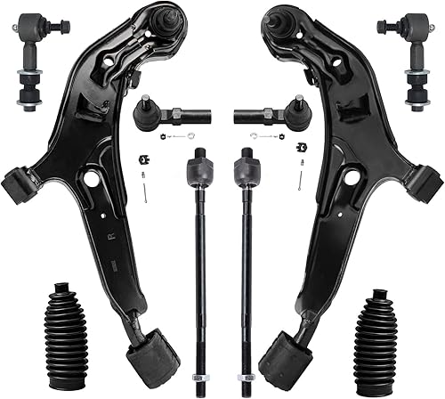 Miniatura 376 de Detroit Axle - Kit de suspensión frontal de 10 piezas para Chevy Trailblazer EXT GMC Envoy XL XUV Buick Rainier Isuzu Ascender Olds Bravada, brazos