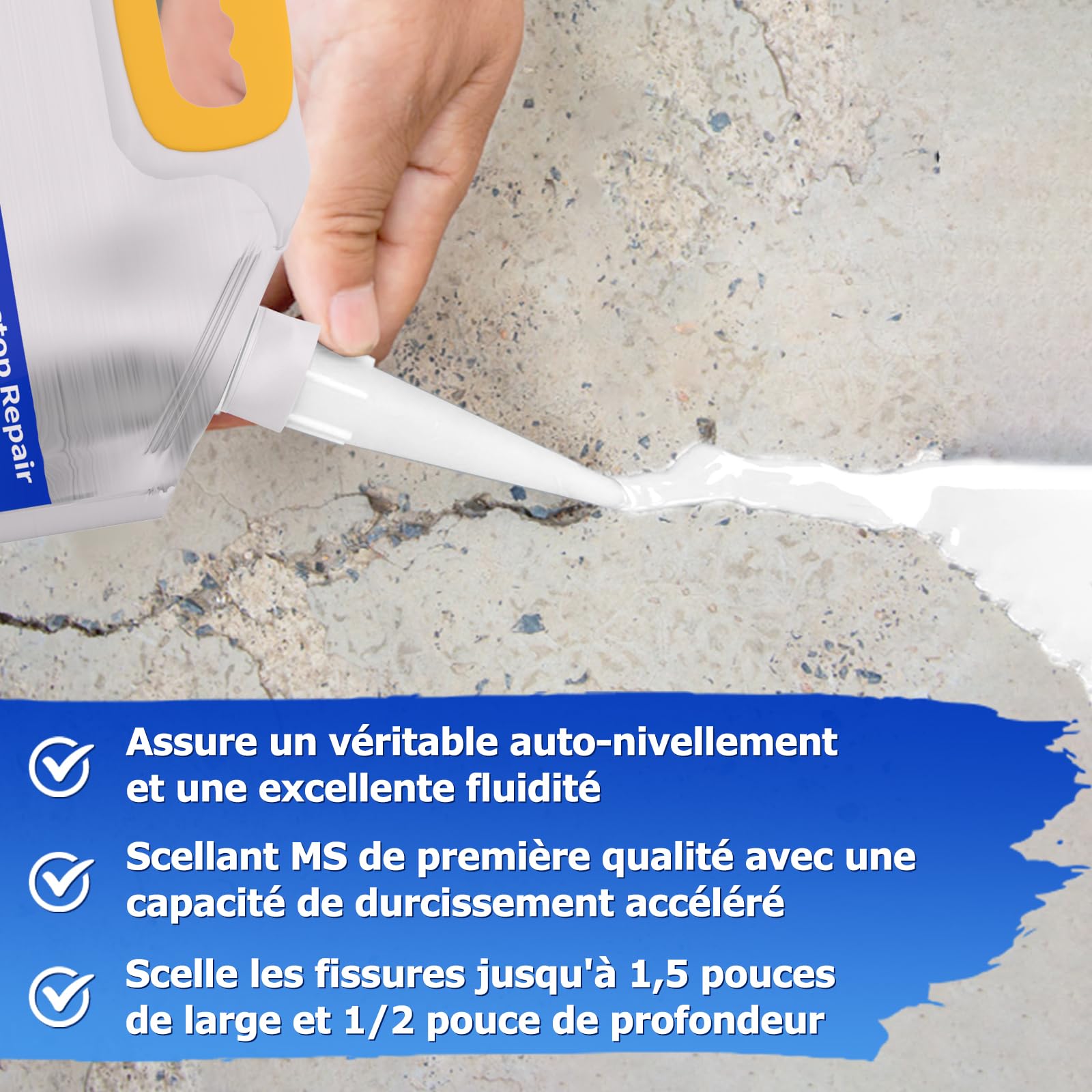 Scellant imperméable blanc, Wadities 3KG Scellant élastomère imperméable scelle, protège et répare les fuites immédiatement - pour l'intérieur et l'extérieur