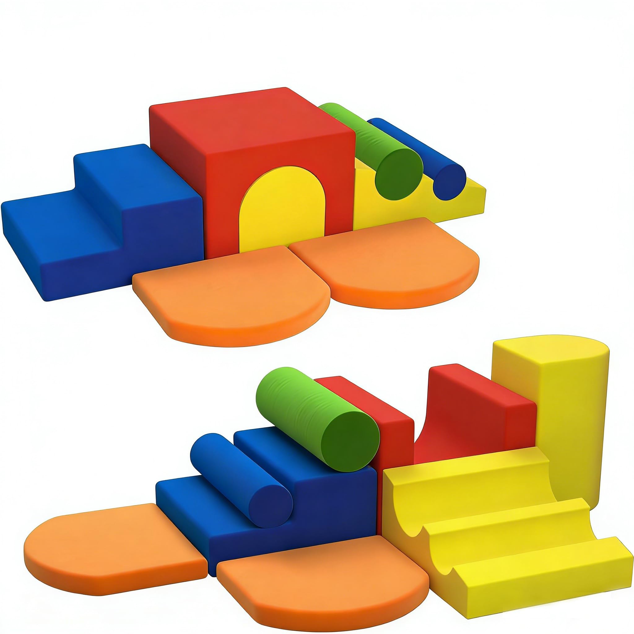 Yaofala 8-Piece Colourful Soft Play Set, Foam Climbing Blocks for Toddlers, Climbing Toys for 1 Year Old, Inside Crawling & Sliding Foam Baby Climbing