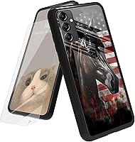 Vista 87 de Funda para Samsung Galaxy A12 5G con protector de pantalla, parte trasera de vidrio templado + TPU de silicona suave que absorbe los golpes