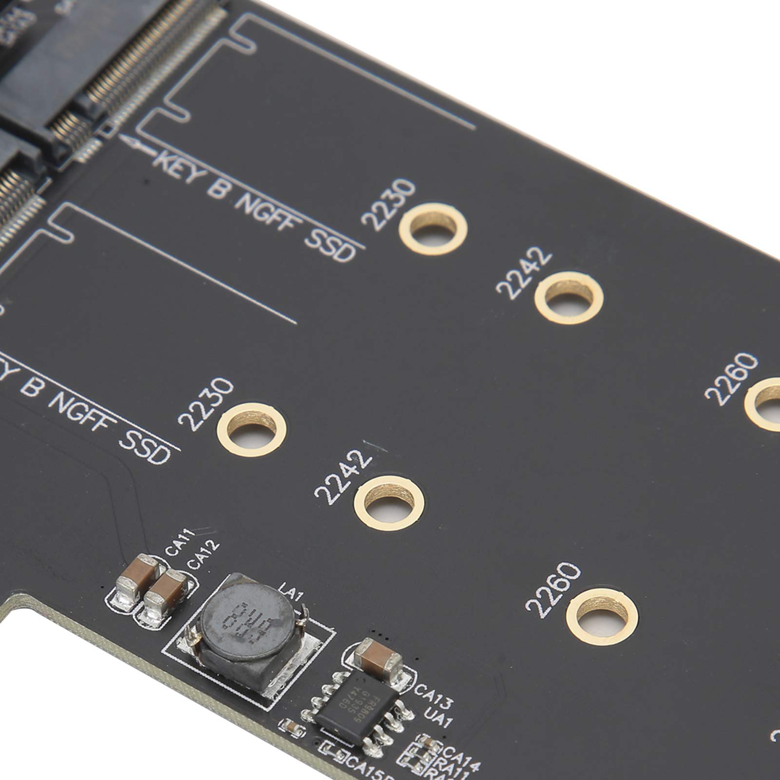 Annadue Tarjeta de expansión, JMB585 Chip PCI-E a 3 Puertos SATA3.0 + Componente electrónico M.2 de 2 Puertos, fácil de Usar, Compatible con Hot Swap, con Velocidad de transmisión de 6 Gbps.