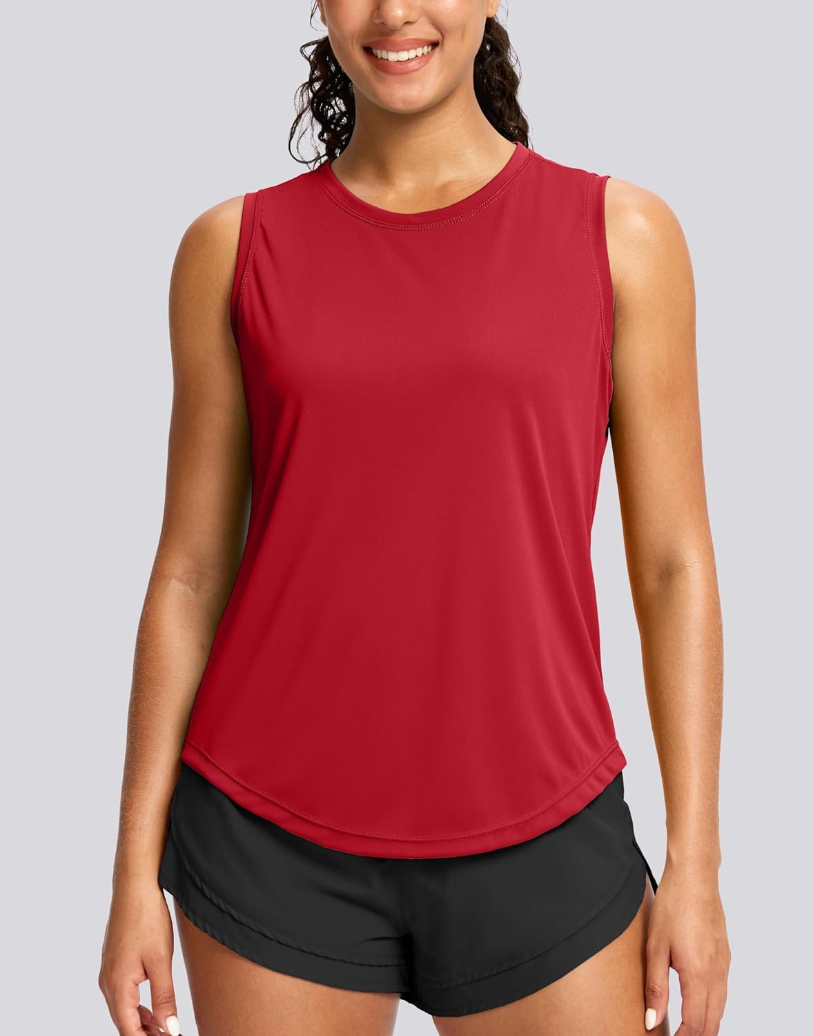 SANTINY Sleeveless Workout Tops for Women Breathable Lightweight Athletic Running Tank Tops Active Tennis Yoga Shirts - Image 2