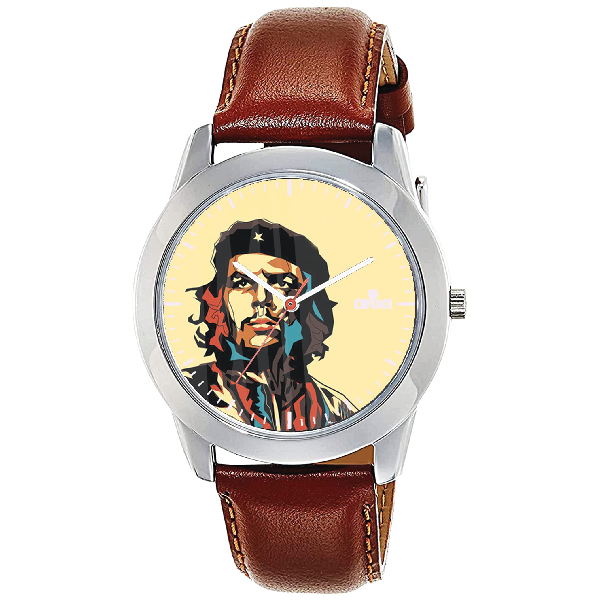 AROA Watch New Watch for Che Guevara Face Multicolor Model : 346 Black Metal Type Analog Brown Strap Watch Beige Dial for Men Stylish Watch for Boys (B0C2VZ93RW) Amazon Price History, Amazon Price Tracker