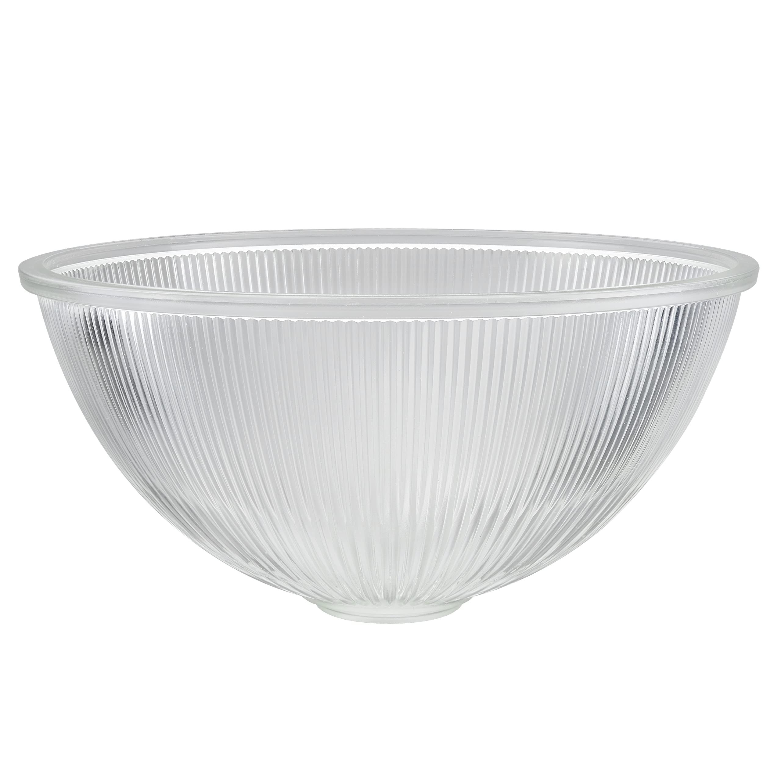 Aspen Creative Clear 25309-60-1, Glass Shade For Medium Base Socket Torchiere Lamp, Swag Lamp And Pendant, 14-7/8" Diameter X 7-1/4" Height
