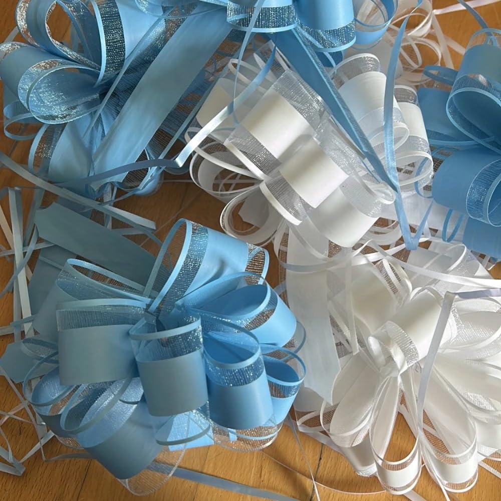 Confezioni Regalo con Fiocchi in Nastro, Fiocchi Multicolori da 20/40 Pezzi for Auto, Matrimonio, Compleanno, Festa(White,40PCS)