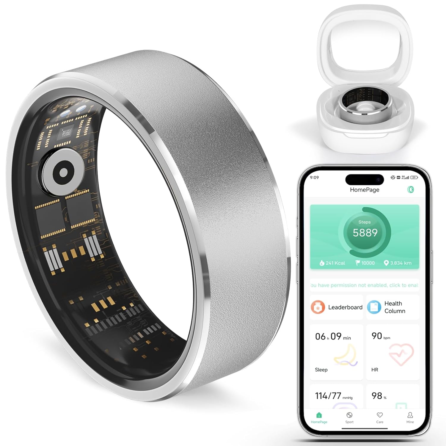Weylmd Smart Ring for Women and Men Fitness Health Smart Ring with Heart Rate and Sleep Tracking Waterproof