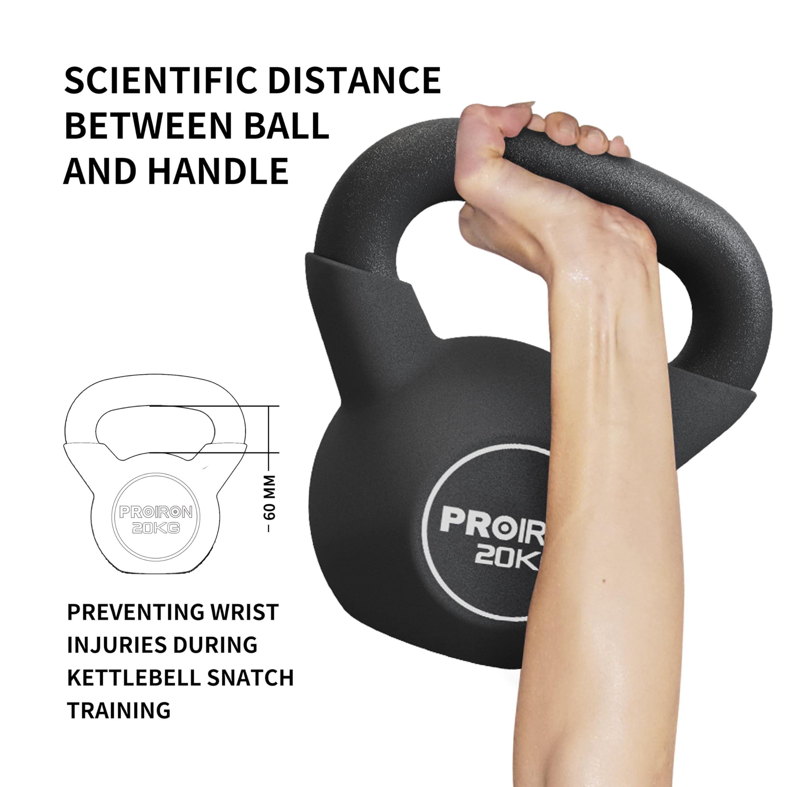PROIRON Kettlebell Poids Musculation Alteres Musculation Femme Homme, 20kg