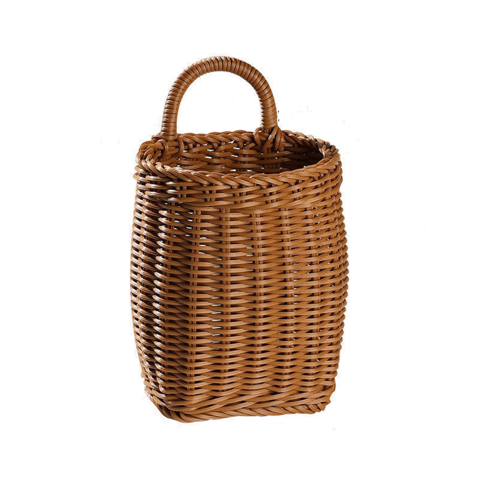 Vegetable Fruit Baskets, Hanging Wall Basket Woven Jute Storage Basket Hand Woven Wall Mounted Vegetable and Fruit Basket for Kitchen, Living Room, Bedroom and Bathroom Space (B)