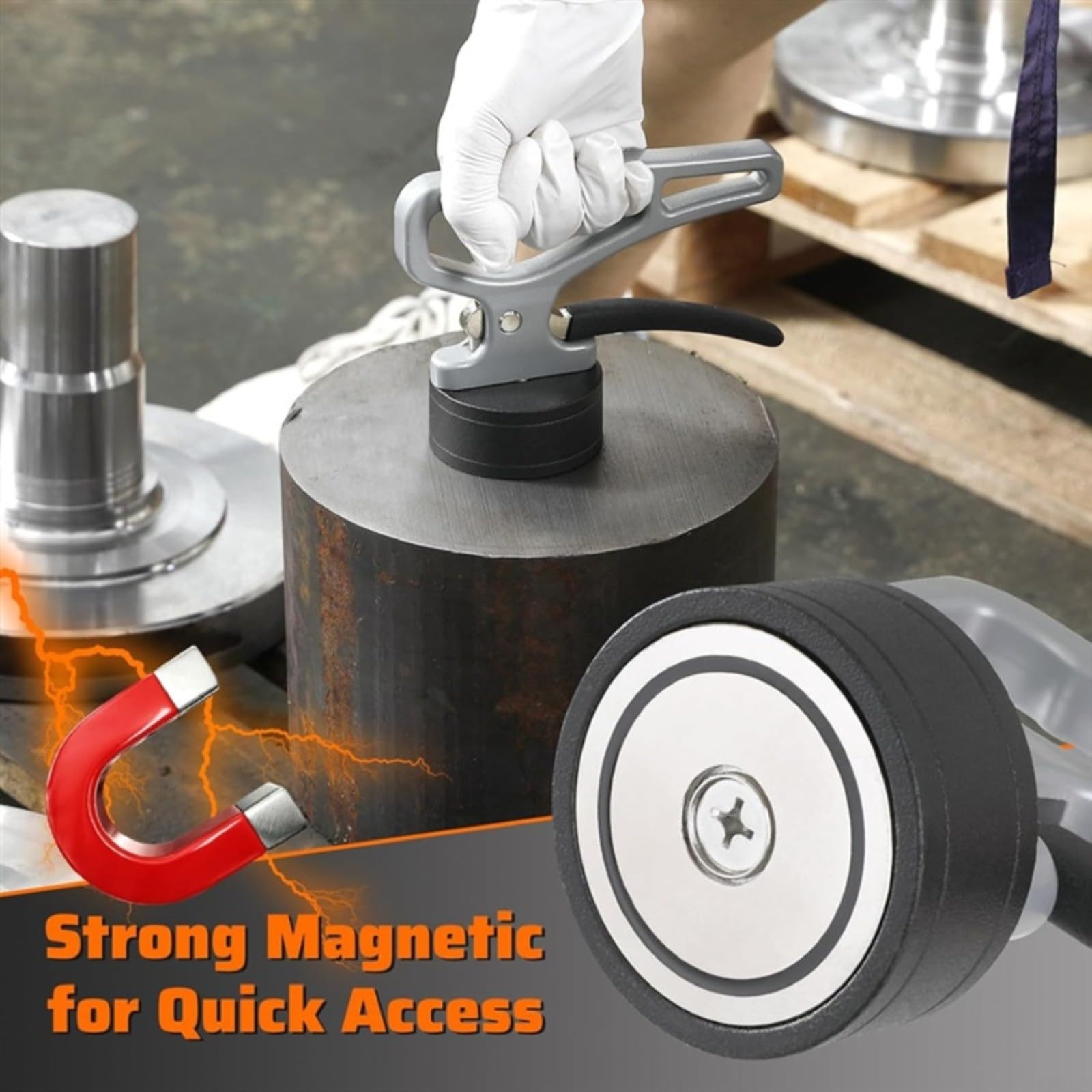Strumento magnetico di raccolta per fogli, magnete permanente