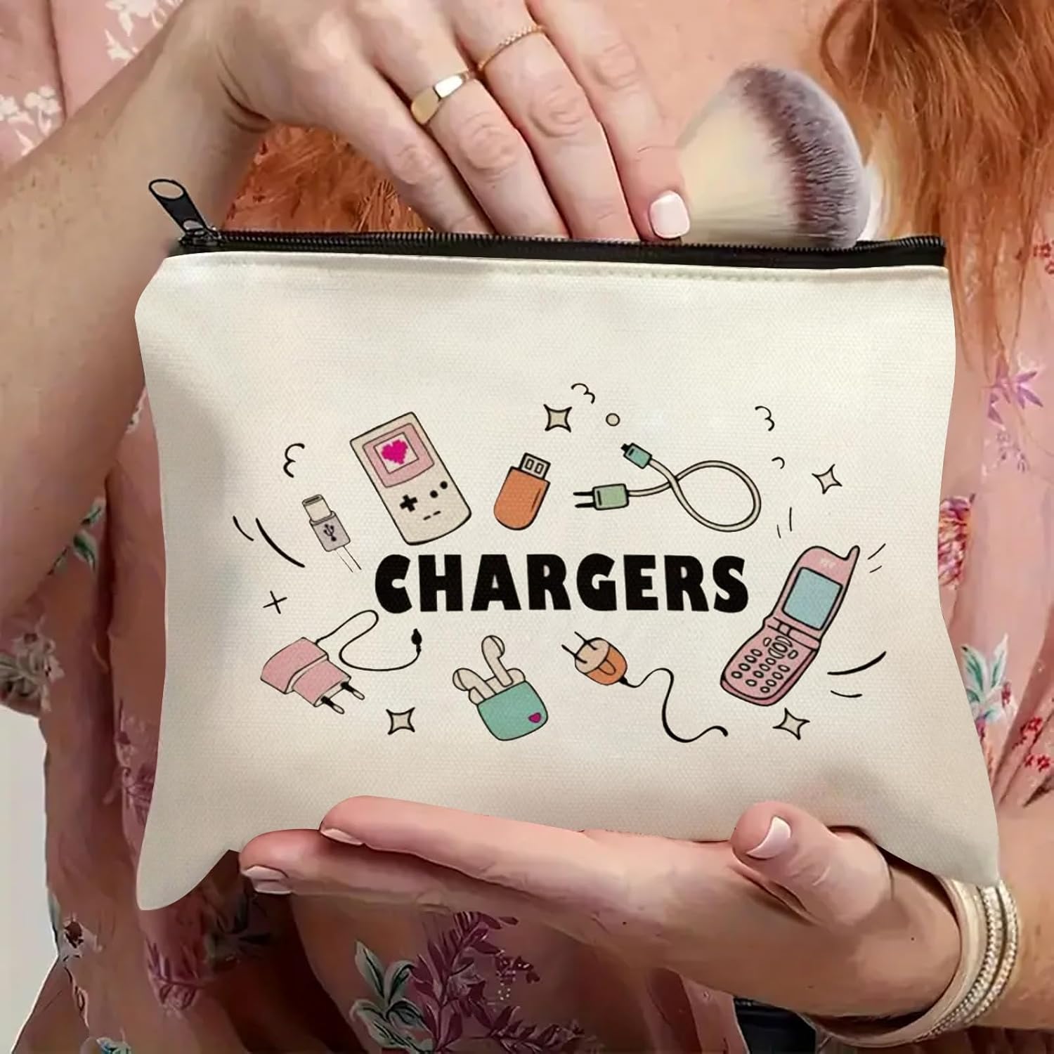 Makeup Bag for Women Travel - Zipper Cosmetic Storage Bag with Vibrant Designs, Soft Fabric & Multi-Use Functionality (Gift for Birthdays, Graduation, Christmas) (Style C) - Image 2