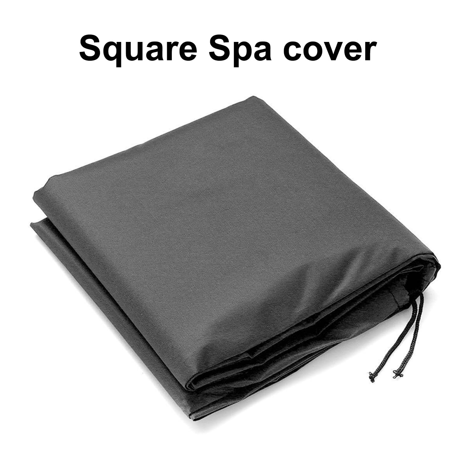 Funda Protectora para Bañera de Hidromasaje de Tela Oxford 210D Resistente al Polvo Impermeable Cubierta para SPA Cuadrada Exterior,Negro,244x244x30cm
