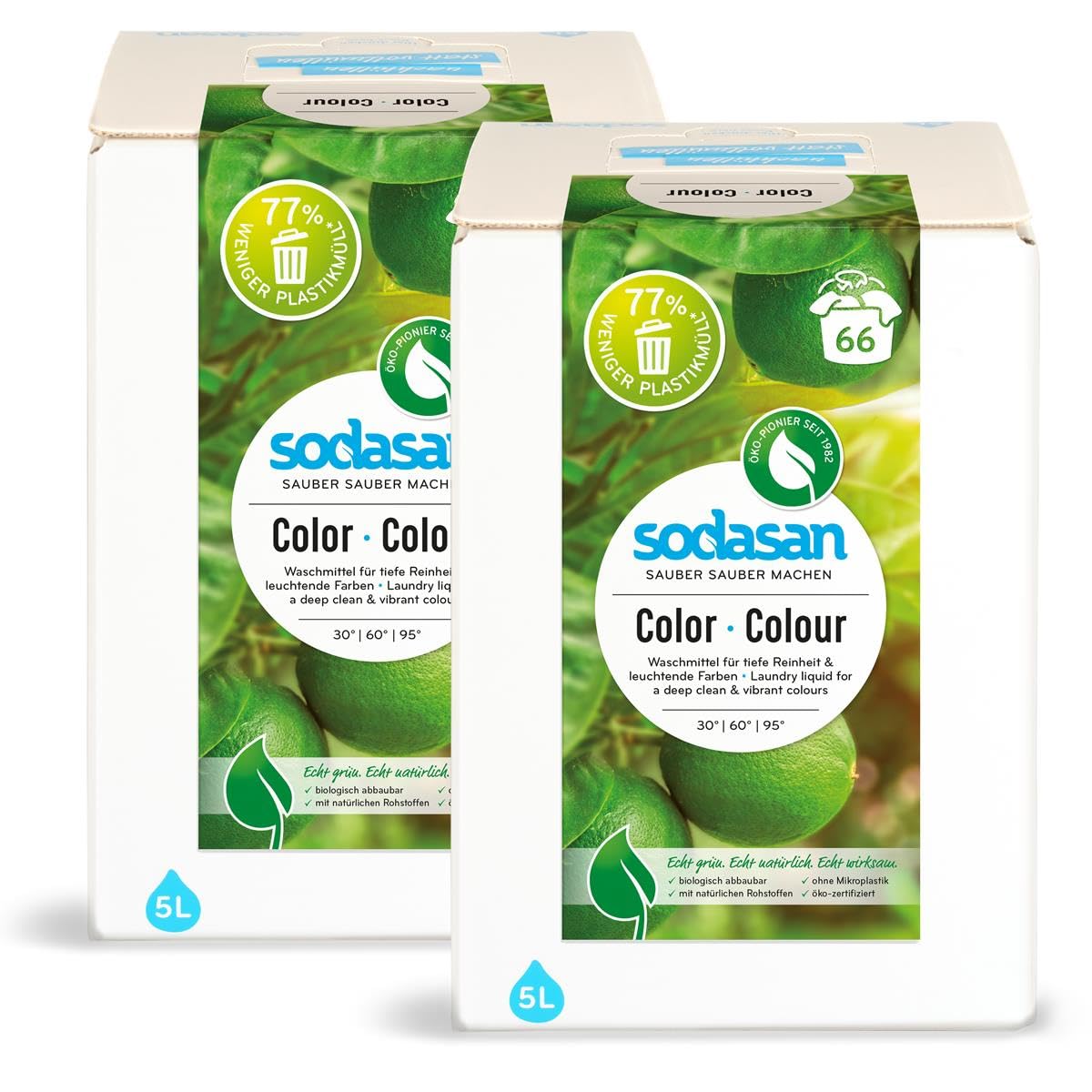 Sodasan Bio Color-Limette Flüssigwaschmittel 5L BiB (2 x 5 l)