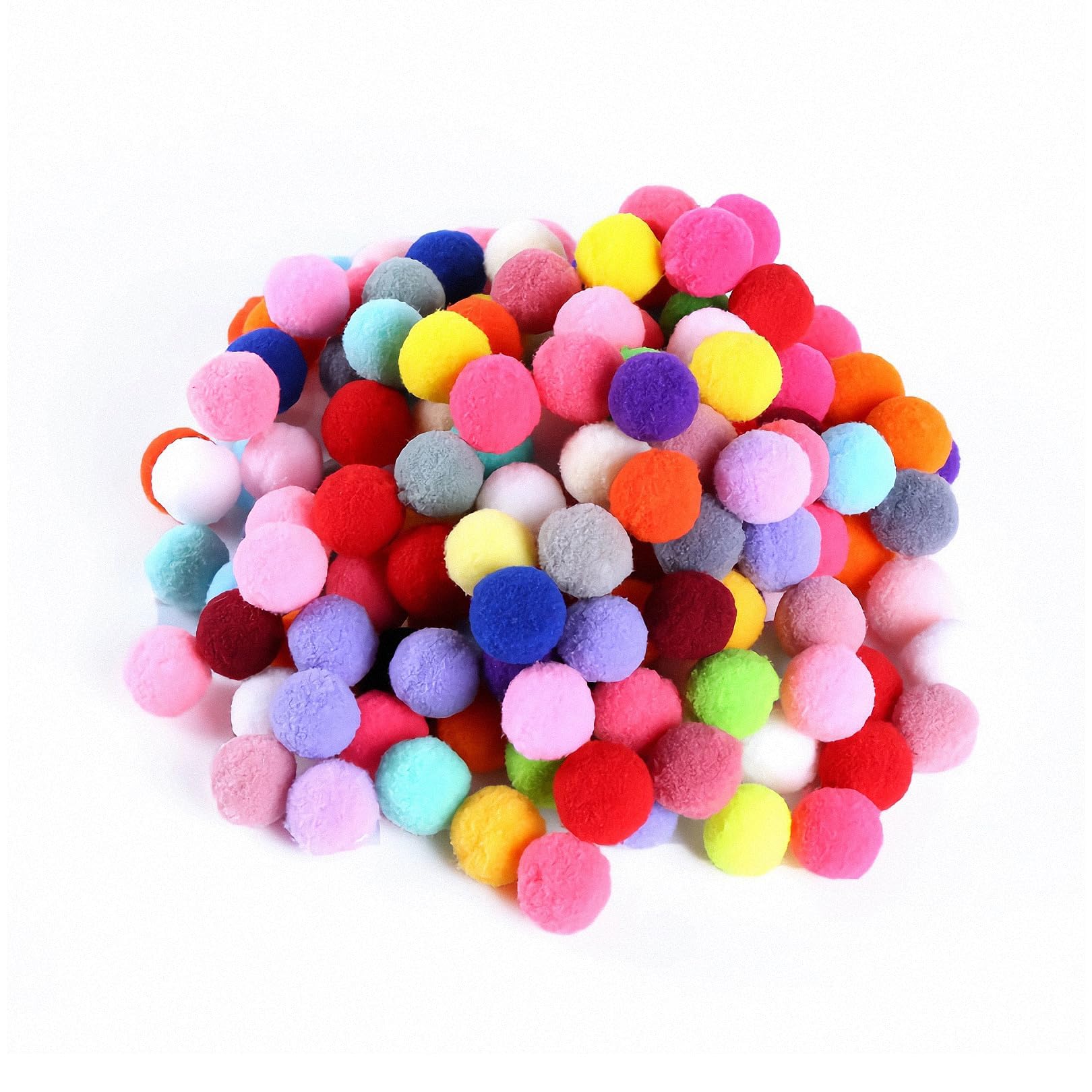200 Pcs Pom Poms,8mm Colorful Mini Small Pom Pom Craft Pompoms for Crafting