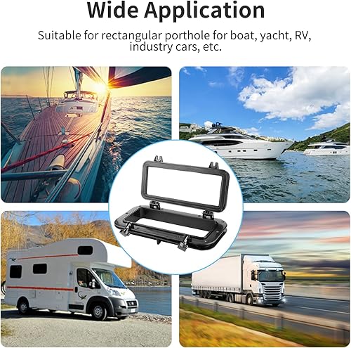 Miniatura 2 de Riloer Barco Yate Rectángulo Apertura Portlight Porthole Impermeable Windows Puerto Agujero Portlight