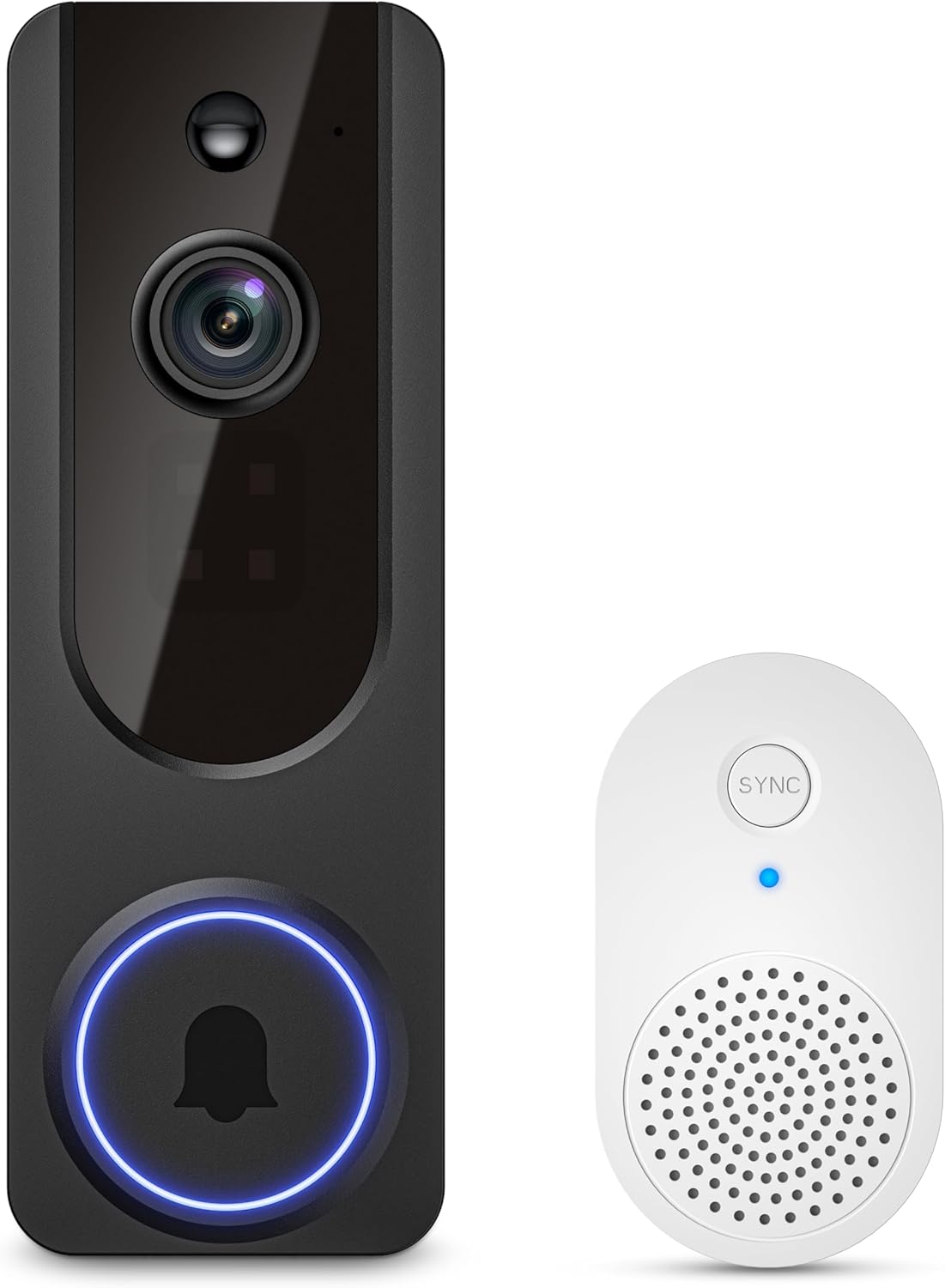 Doorbell Camera Wireless with Indoor Receiver, Battery Powered, AI Human and Motion Detection, 2 Way Talk, 1080P Night Vision, Cloud Storage (Sold Separately)