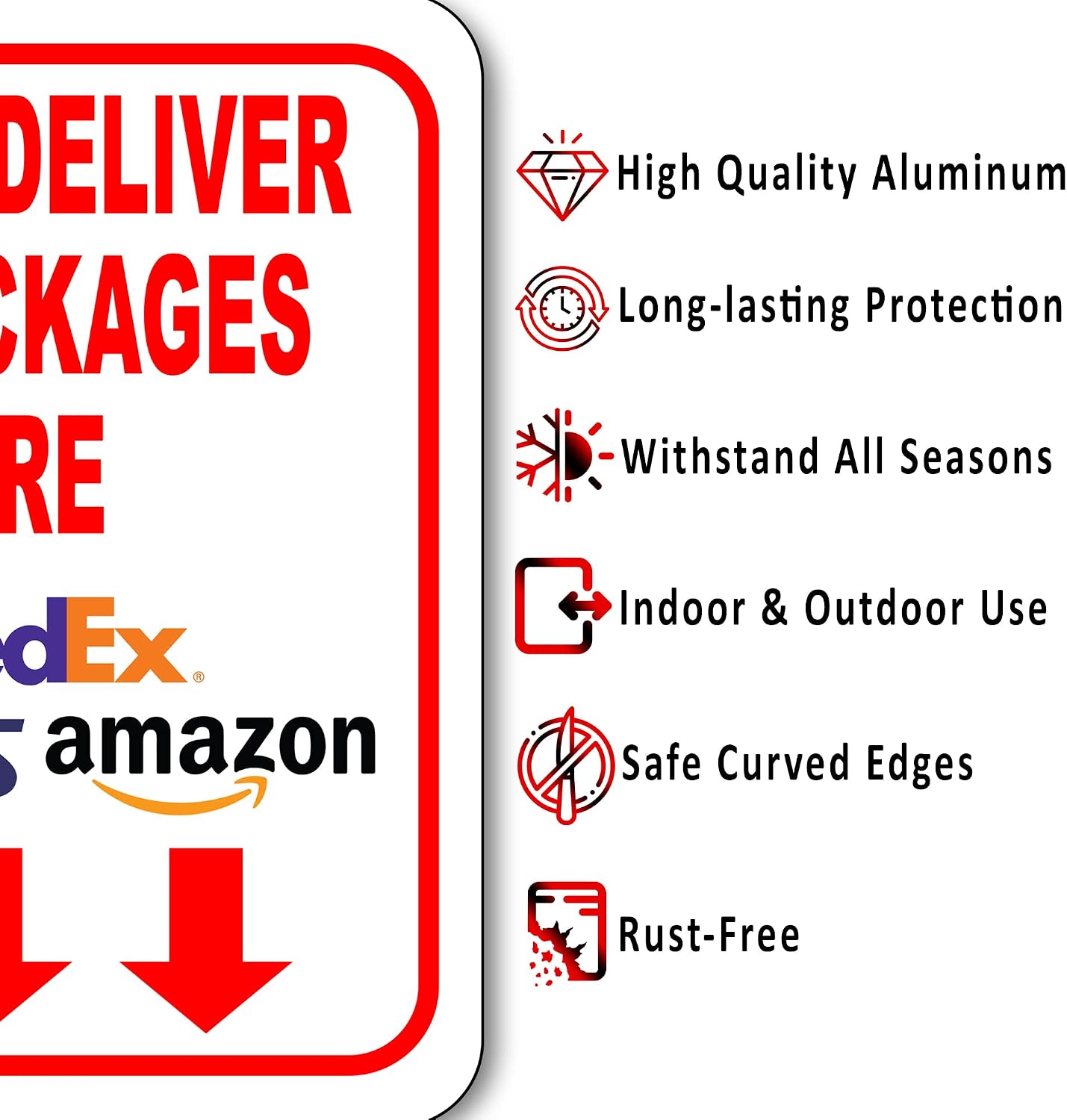 Please Deliver All Packages Here Arrows Delivery Sign for Delivery Driver - Delivery Instructions for My Packages from Amazon, FedEx, USPS, UPS, Indoor Outdoor Signs for Home, Office, Work, 8.5"x10"
