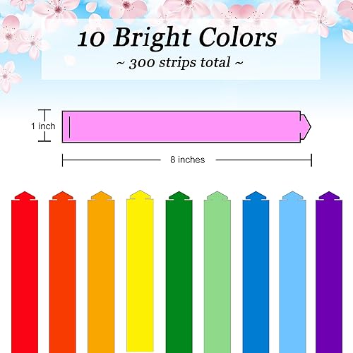 Miniatura 3 de 300 Paper Chain Strips for Crafting. No Glue or Tape Needed. Kid Friendly & Family Fun. 10 Bright Colors, Cardstock. Yields Over 50 Feet of Paper