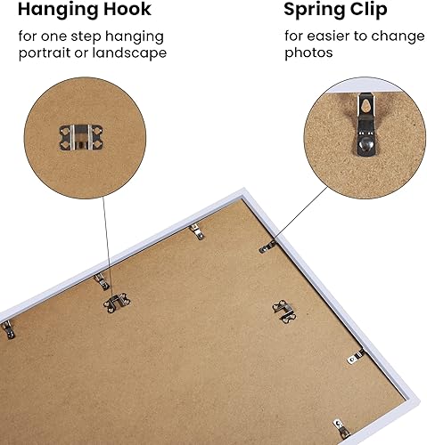 Vista 17 de upsimples - Portarretratos para galería de fotografías en la pared, marcos para fotos de 8 x 10 pulgadas con paspartú u 11 x 14 pulgadas sin Natural