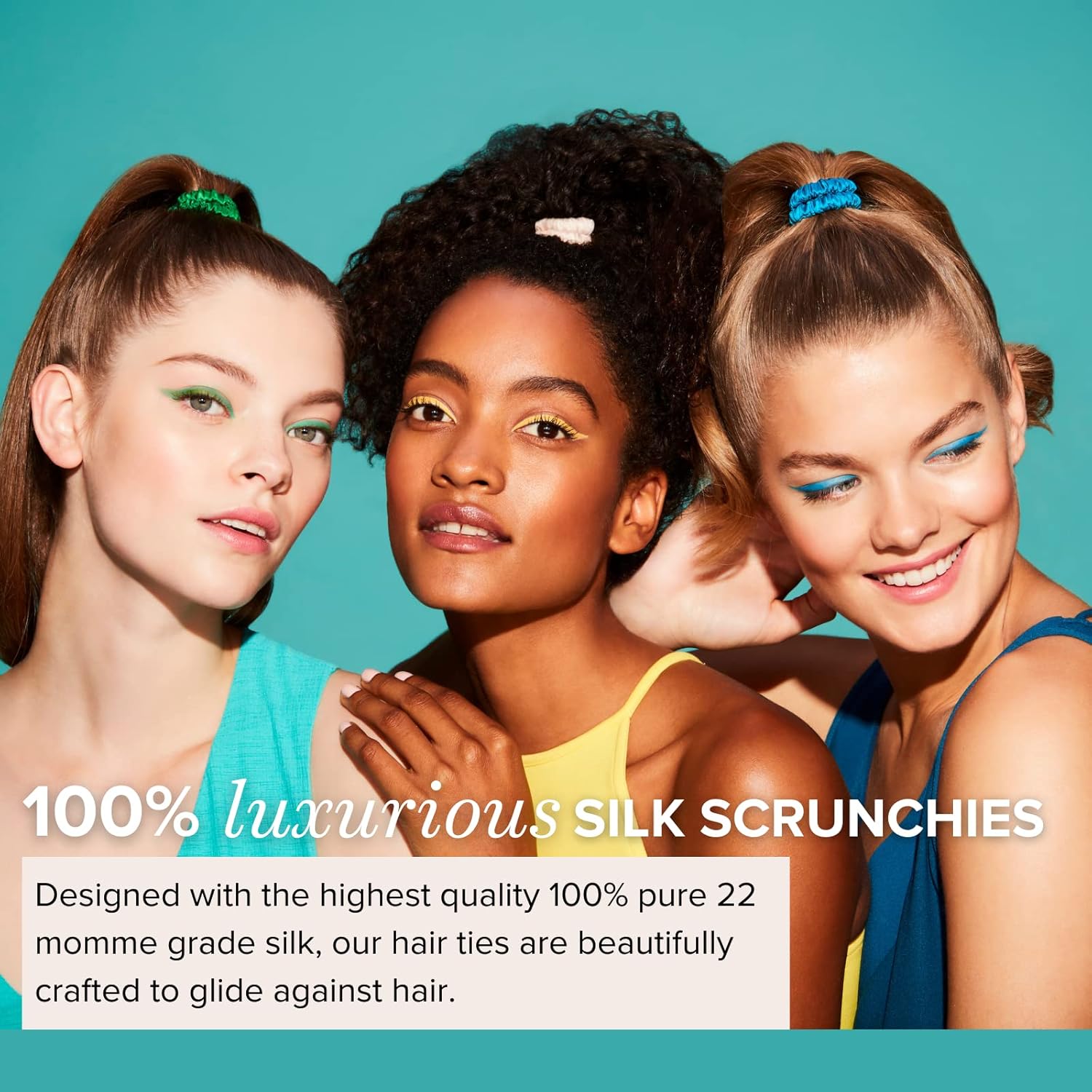 SILKE Hair Ties - Frida | Luxurious Silk Scrunchies (6 Pack) for Hair | No-Damage Silk Hair Ties for All Hair Types & Styles