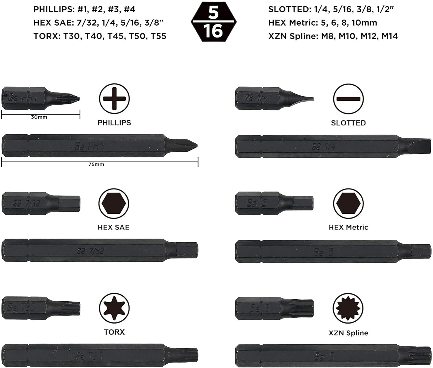 Heavy Duty Manual Impact Driver Set, Impact Power Bit Set
