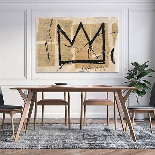 Miniatura 5 de RIUFIN Lienzo impreso para pared, sin título de 1982, graffiti de la corona de la calle, cuadro temático de decoración de fiesta, póster decorativo