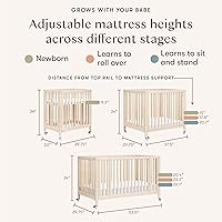 Vista 6 de babyletto Rolli - Cuna convertible 9 en 1 con ruedas, incluye kits de conversión para cuna, cuna estándar, cama para niños pequeños, sofá cama