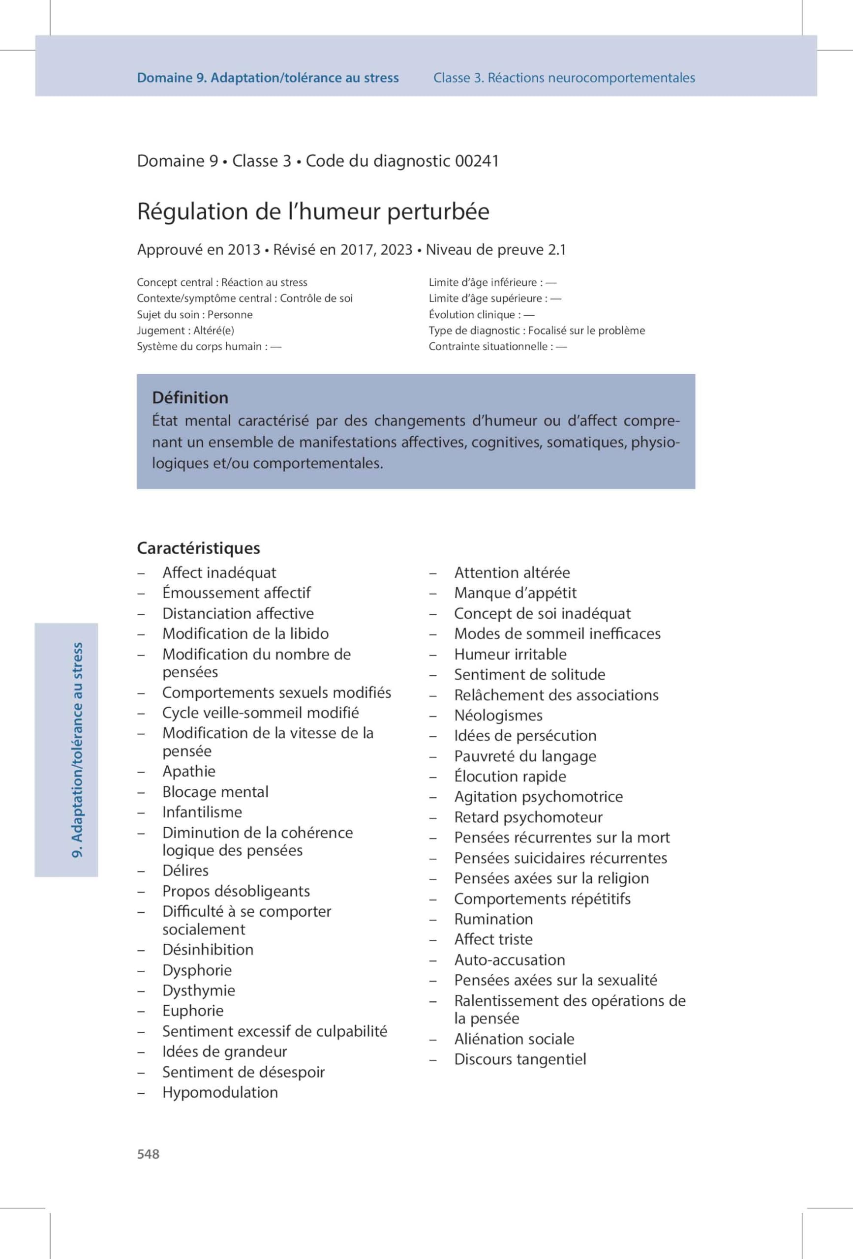 Diagnostics infirmiers 2024-2026: Définitions et classification