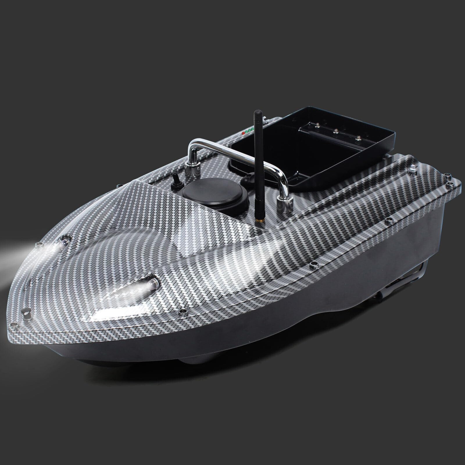 Bote de Arranque de 500 m, Control Remoto de Crucero a Velocidad Fija Inteligente de 500 m, Mando a Distancia inalámbrico para Pesca en río (Negro Carbono)