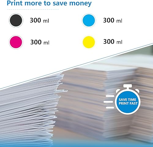 Miniatura 3 de LOMENTI - Cartuchos de tinta de 10.1 fl oz (4 unidades, 1 negro mate, 1 cian, 1 magenta, 1 amarillo) - Cartucho de tinta compatible con impresora HP