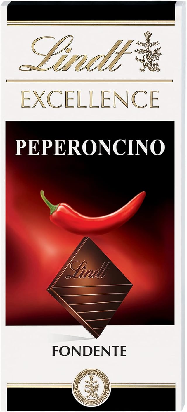 Lindt Excellence Tavoletta di Cioccolato Fondente con Peperoncino, Formato 100g