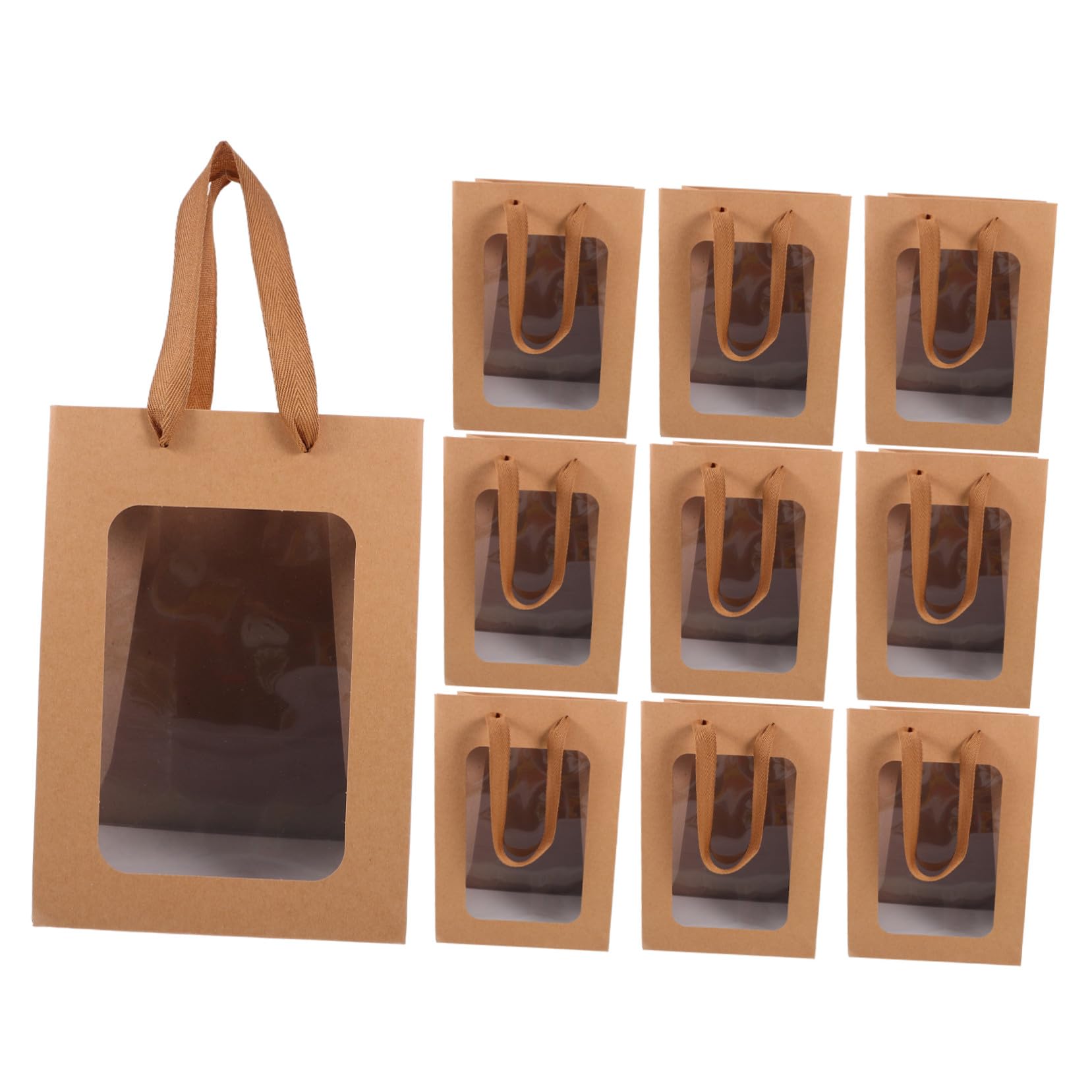 Vaguelly 12 Piezas Bolsas con Ventana Transparente para Fiestas Práctico y Reutilizable