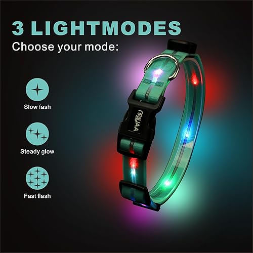 Miniatura 2 de Collares de perro con luz LED, collar de perro con luz LED, collar de perro brillante recargable por USB con impermeable, collar de seguridad