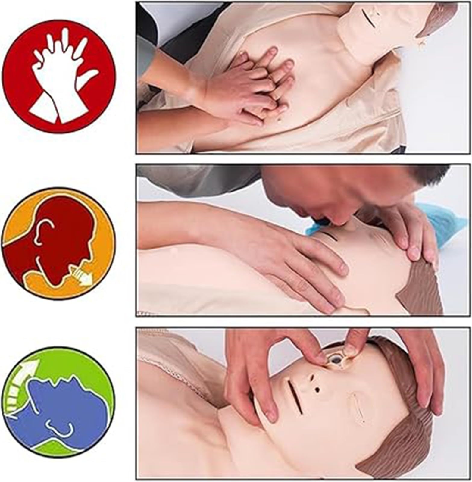 Mannequin de premiers secours avec kit de réanimation cardio-respiratoire (RCR) - Mannequin de sauvetage complet de 160 cm - Mannequin pédagogique pour la formation et les exercices A