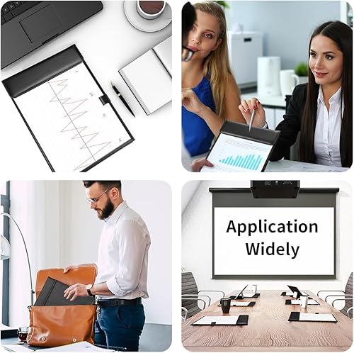 Miniatura 7 de KINGFOM Portapapeles de piel sintética para oficina, clip magnético A4, tamaño carta, con soporte para bolígrafo, para enfermeras, estudiantes,