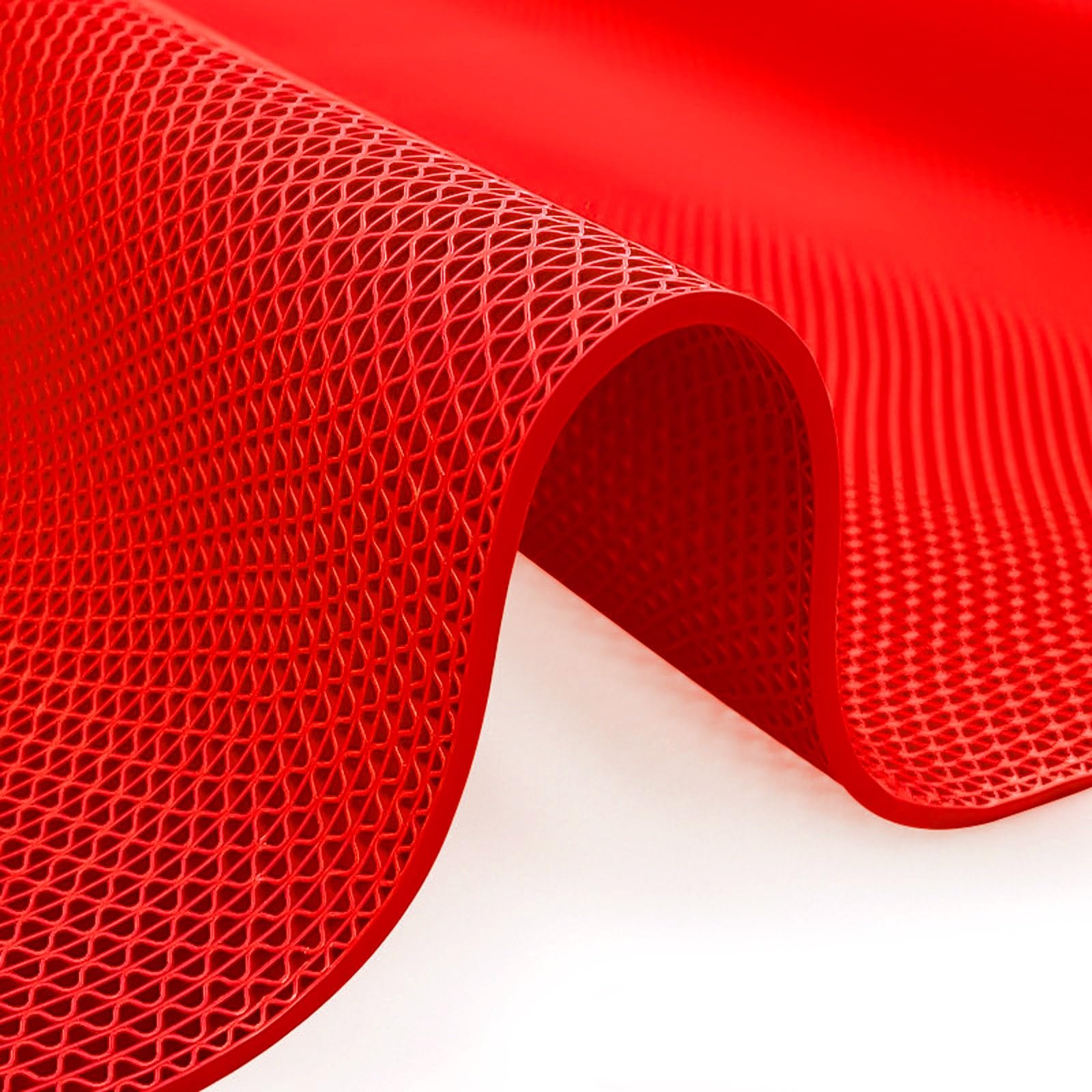 MBBTAG Outdoor Rubber Mats with Drainage, Pool Mats for Floor, Freely Cut, PVC Pool Non Slip Mat, Non-slip Drainage Floor Mat, Not Easy to Deform, Suitable for Swimming Pools/balconies/garages(Red,90x