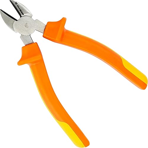 Miniatura 10 de Ullman Juego de 3 alicates aislados para electricistas y contratistas, incluye alicates de corte lateral de 8 pulgadas, 7 pulgadas de nariz larga y