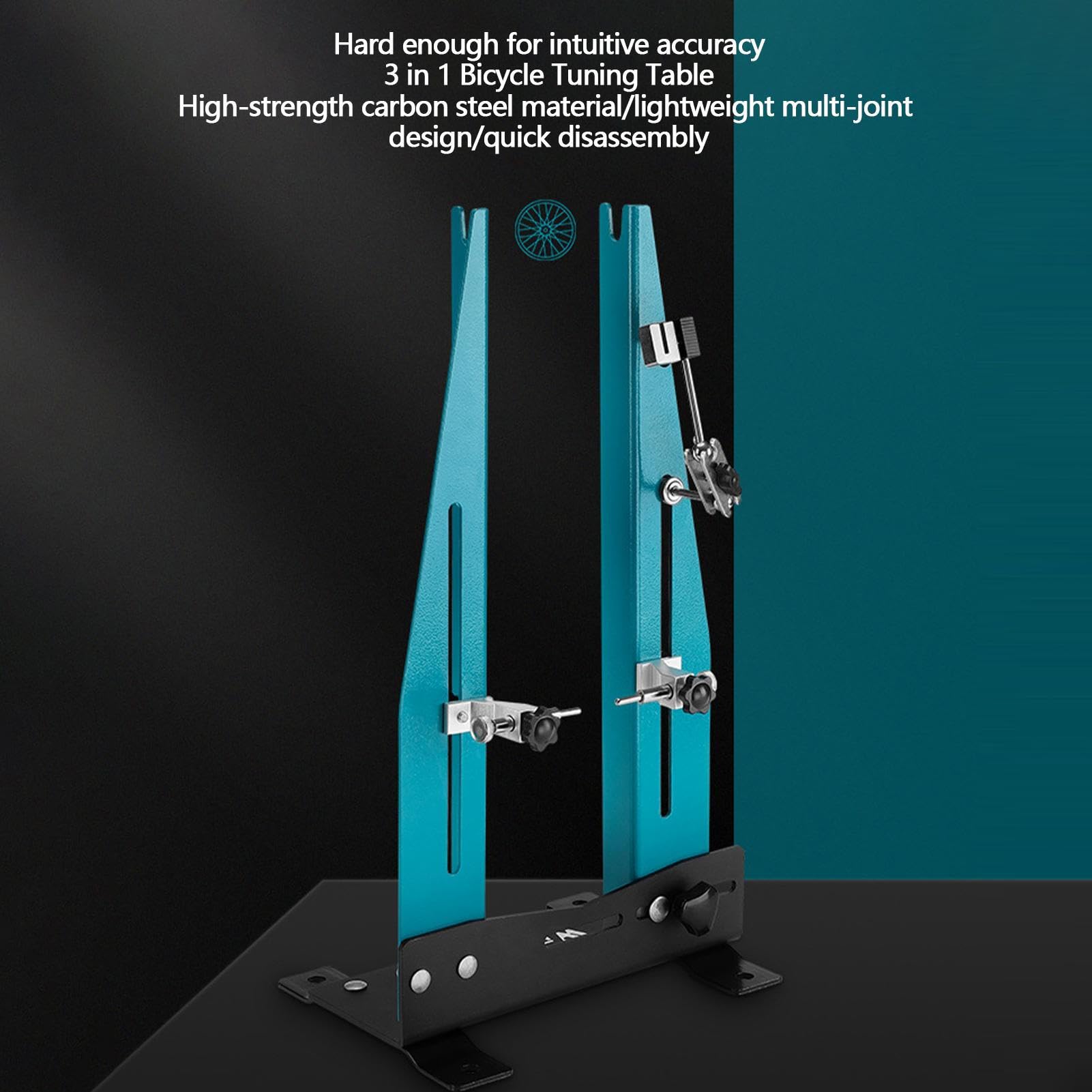 Soporte de centrado para Ruedas de Bicicleta | Rueda mecánica Ajustable | para el hogar mantenimiento profesional de ruedas de bicicleta con llave de radios, gran herramienta para alinear llantas