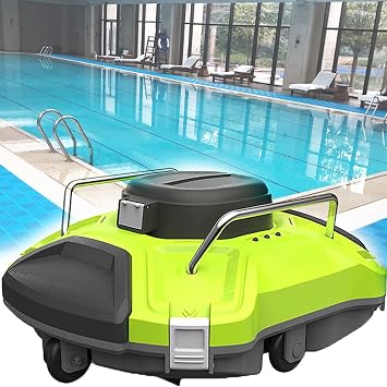 Cordless Robotic Pool Vacuum Robot Pool Cleaner - Dual-Motor, Self-Parking with Strong Suction for Above/In Ground Flat Pool Up to 1000 Sq Ft