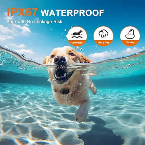 Miniatura 5 de Collar de entrenamiento para perros, collar de perro de larga distancia de 2680 pies con control remoto, collar de choque con iluminación fría y 3