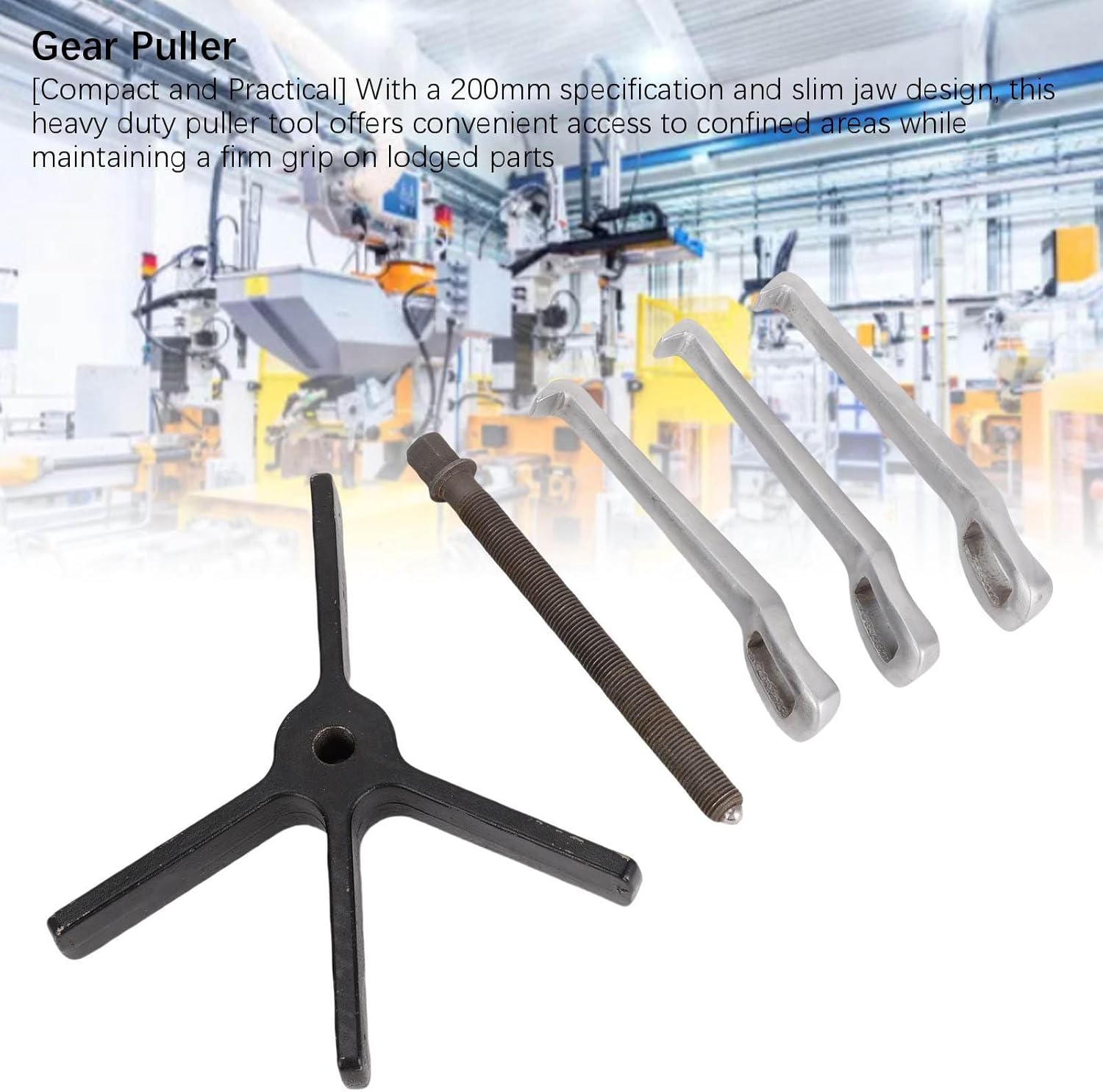 Luocute 3 Jaw Gear Puller, 8 Inch Adjustable Bearing Puller, Reversible Removal Tool for Internal External Pulling, Pulling Tool for Removal of Pulleys Flywheels Bearings Gears