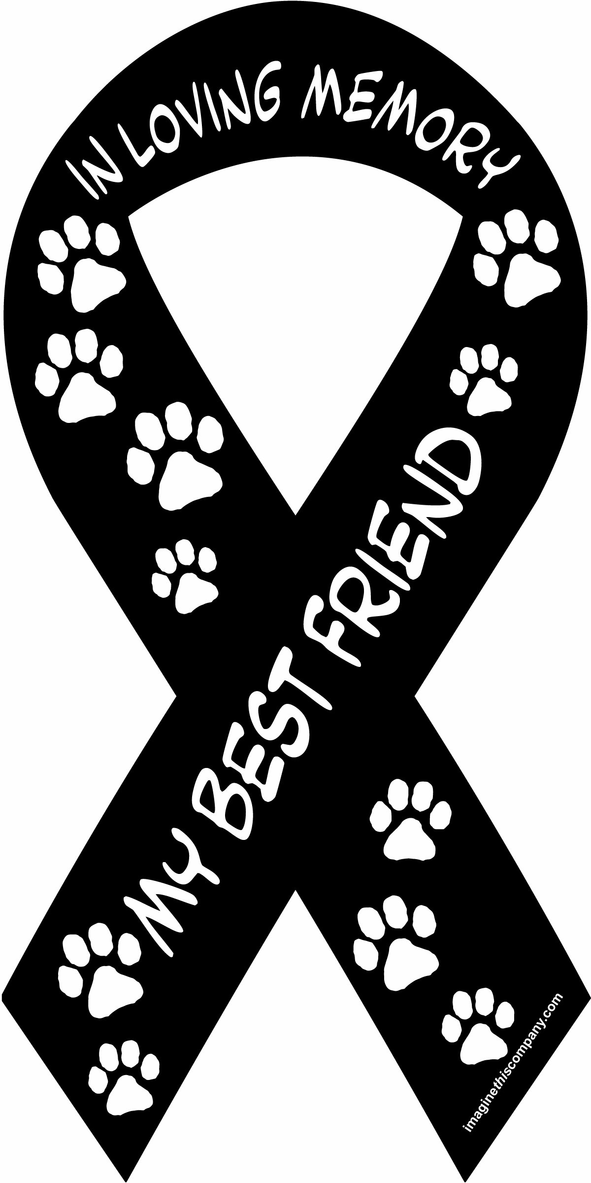 Imagine This 8-Inch by 4-Inch Car Magnet Social Issues Ribbon, in Loving Memory of My Best Friend, Black