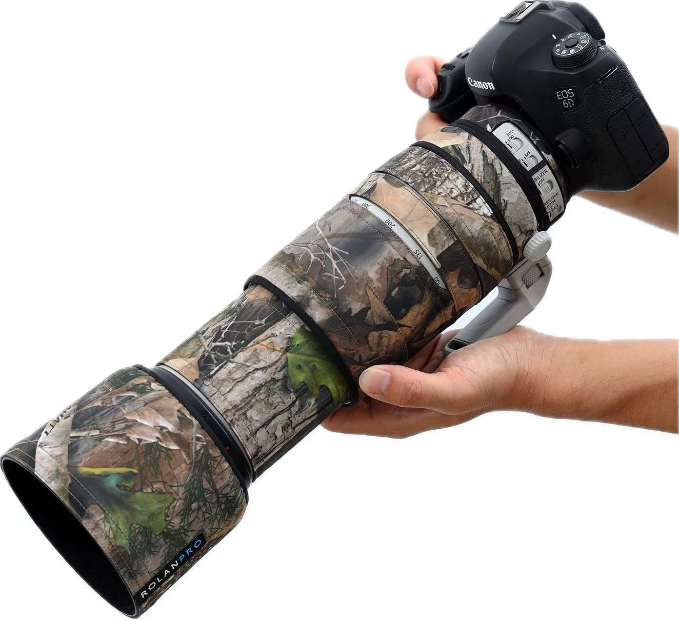 ROLANPRO Cubierta de Lente de Camuflaje para Canon EF 100-400 mm f4.5-5.6 L is II USM, Funda Protectora de Lente, #10 Camuflaje Selva Impermeable