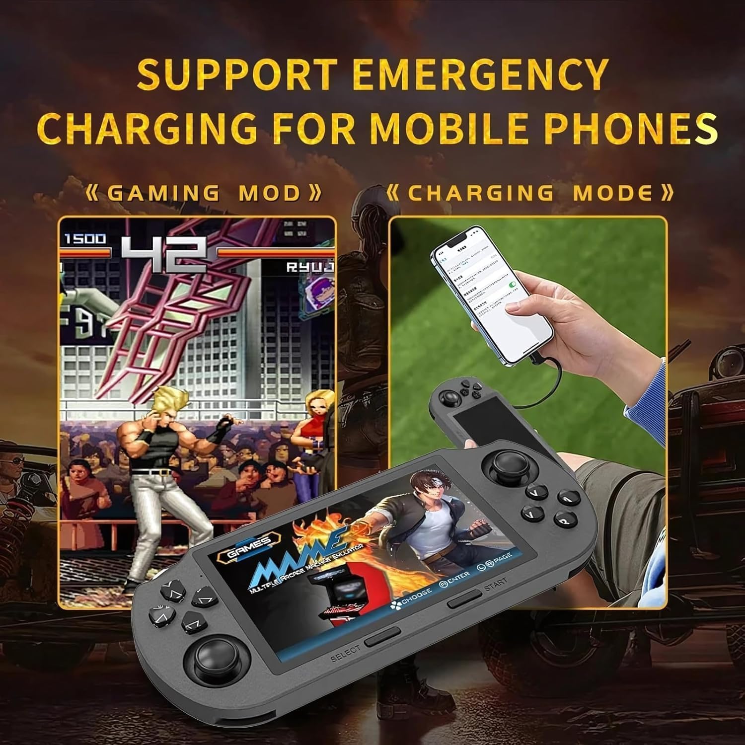 SF3000 Portable Handheld HD Gaming Set- Retro Game Handheld with 64GTF Card, 20,000+Retro Games, 20+Simulators, 4.5-in HD Display for Emergency Charging of E-Book Readers and Mobile Phones (1) image 4 of 9 B0F9ZPXDS9