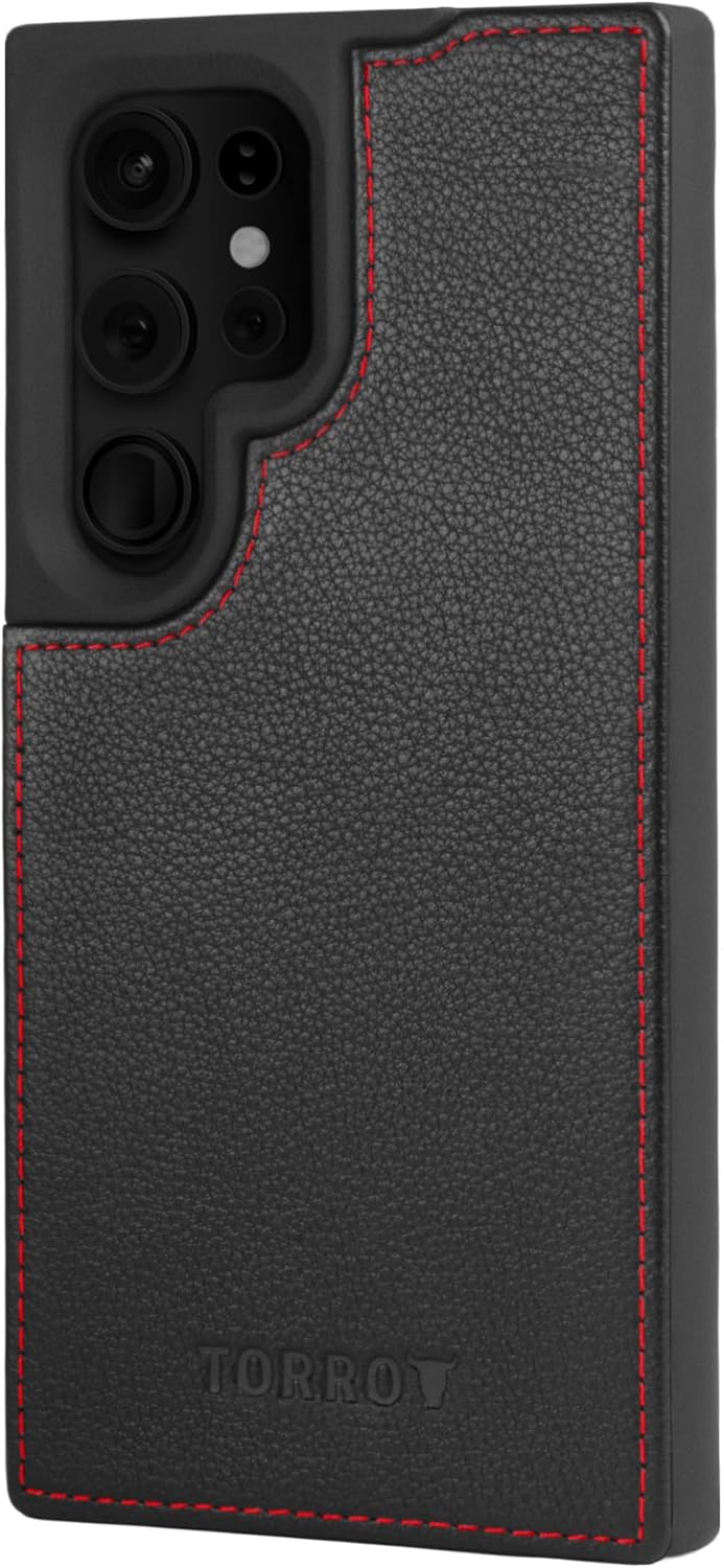 TORRO Case Compatible with Samsung Galaxy S24 Ultra 5G – Premium Leather Bumper Case (Dark Brown)