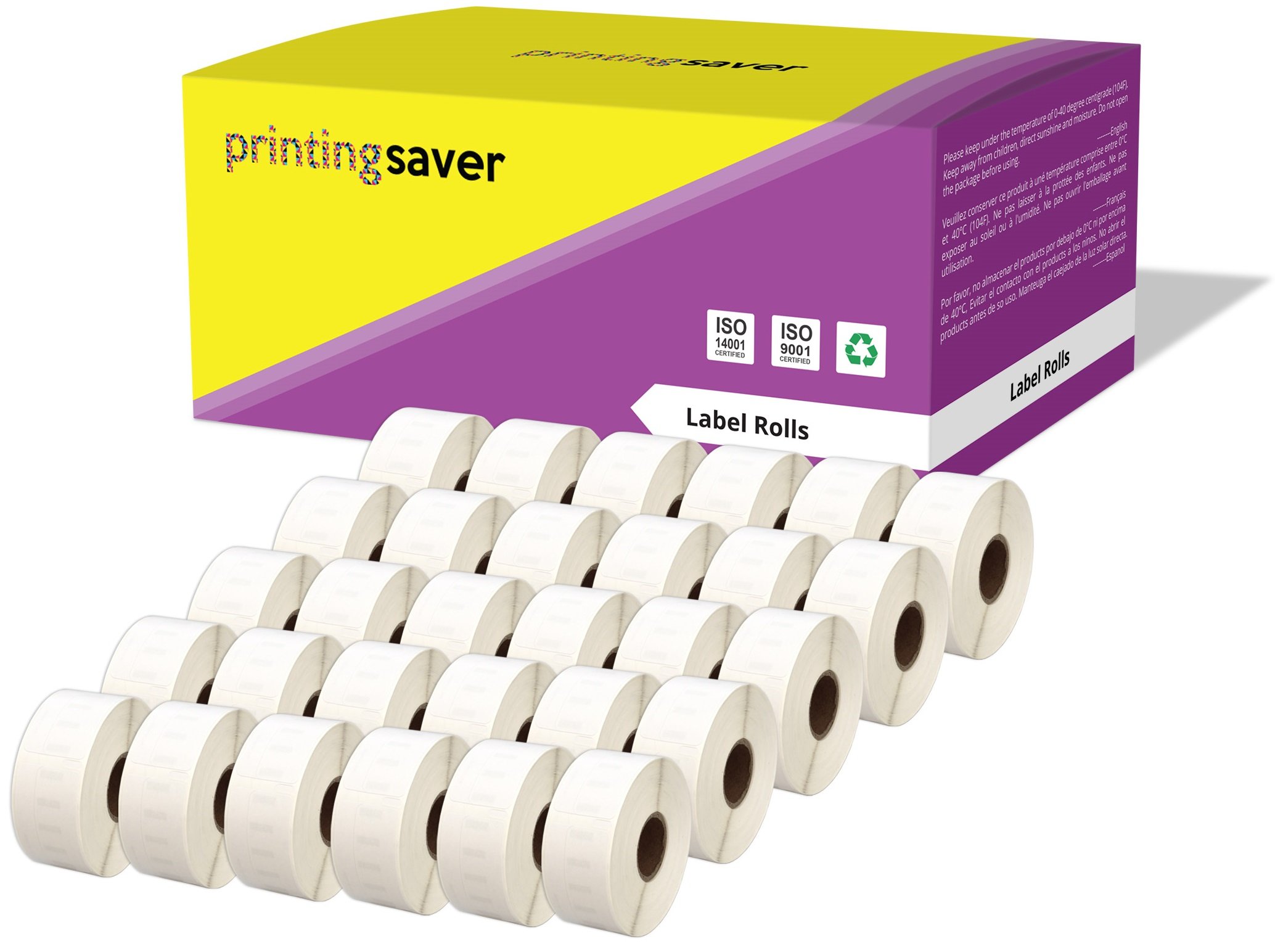 Printing Saver 30x 11355 19 x 51 mm Compatibles Étiquettes Multi-usages (500 Étiquettes par Rouleau) pour Dymo LabelWriter 310 320 330 4XL 400 450 Turbo/Twin Turbo/Duo & Seiko SLP Etiqueteuses