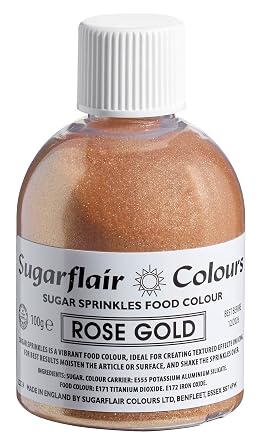 Rose Gold Sugar Shaker - Sugarflair Sugar Sprinkles Food Colour