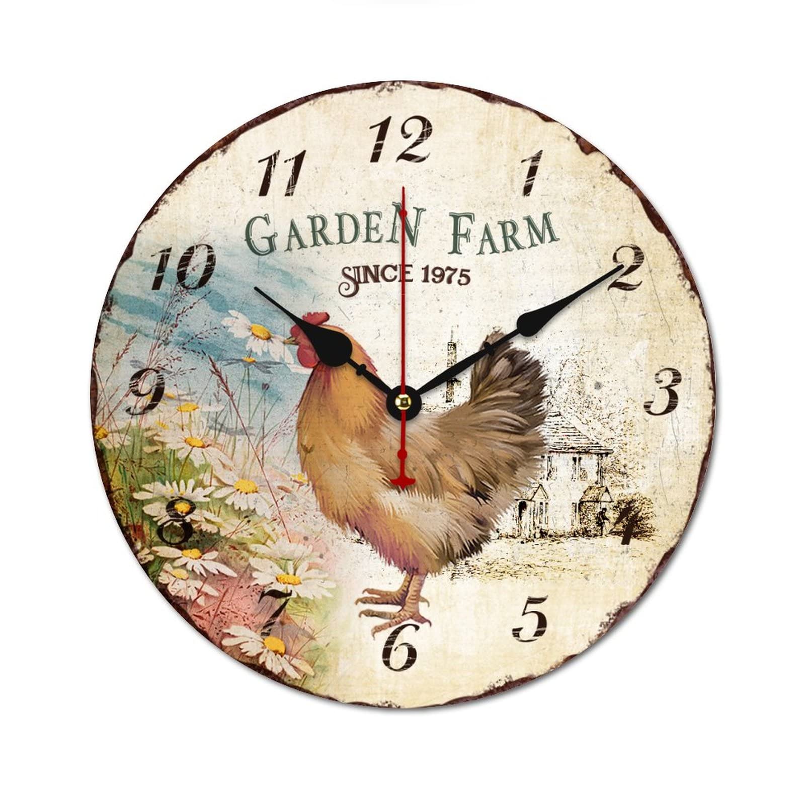 Horloge murale en bois vintage idée cadeau crémaillère originale