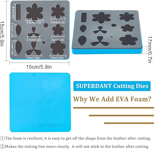 Miniatura 2 de SUPERDANT Troqueles de flores de corte de cuero para boda, troquelados de madera, plantilla de molde de corte de tela, álbum de recortes, álbum de